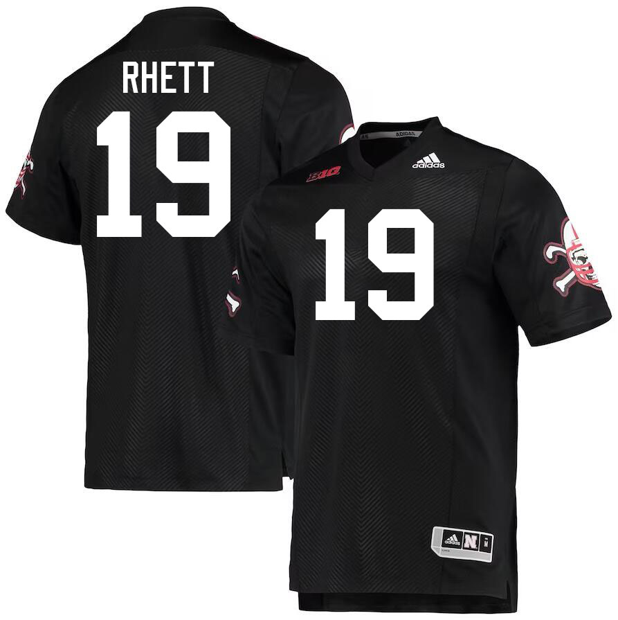 Nebraska Cornhuskers #19 Justyn Rhett College Football Jerseys Stitched-Black